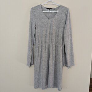 Grey dress with split sleeves